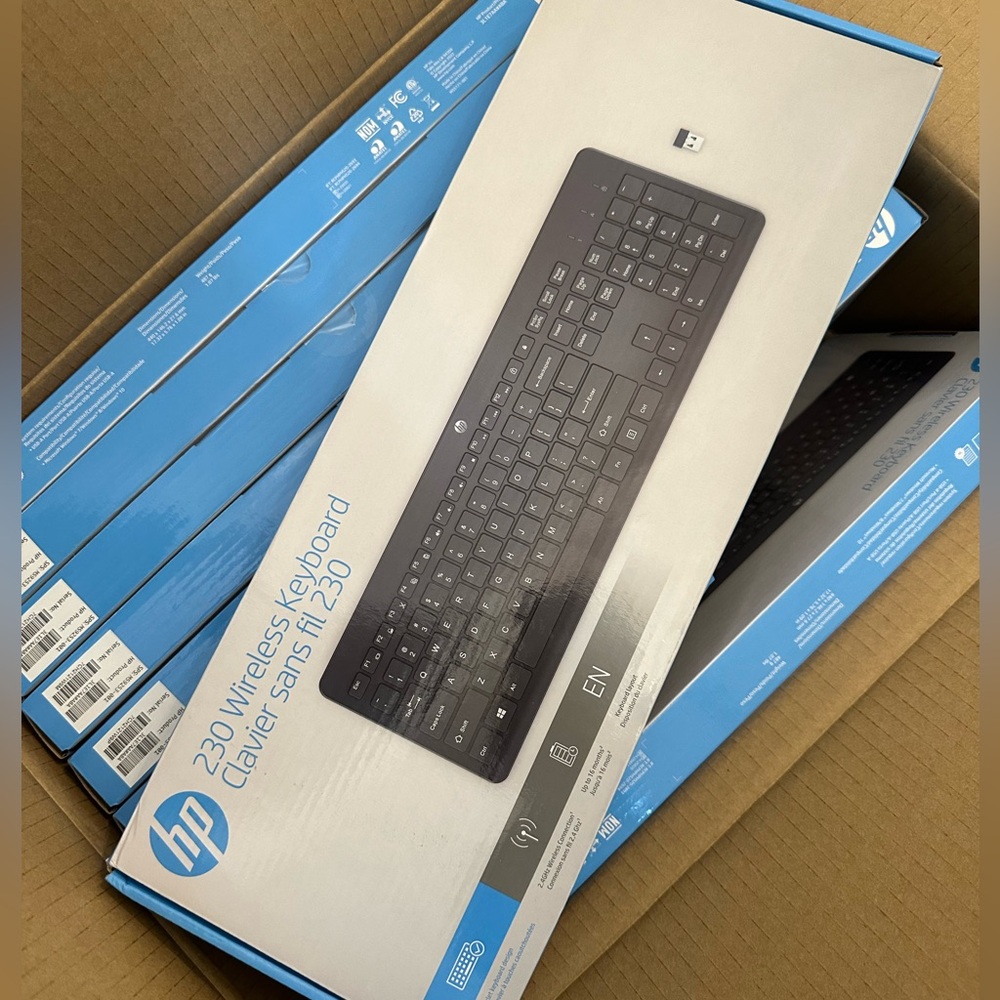 HP 230 Wireless Keyboard - Wireless Connection - Low-Profile, Windows & Mac OS